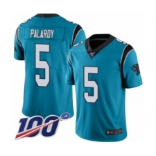 Men's Carolina Panthers #5 Michael Palardy Limited Blue Rush Vapor Untouchable 100th Season Football Jersey