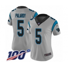 Women's Carolina Panthers #5 Michael Palardy Silver Inverted Legend Limited 100th Season Football Jersey
