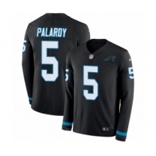 Youth Nike Carolina Panthers #5 Michael Palardy Limited Black Therma Long Sleeve NFL Jersey