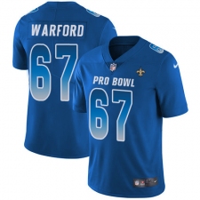 Men's Nike New Orleans Saints #67 Larry Warford Limited Royal Blue 2018 Pro Bowl NFL Jersey