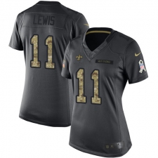 Women's Nike New Orleans Saints #11 Tommylee Lewis Limited Black 2016 Salute to Service NFL Jersey