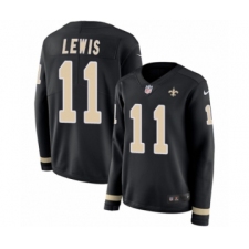 Women's Nike New Orleans Saints #11 Tommylee Lewis Limited Black Therma Long Sleeve NFL Jersey