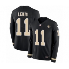 Youth Nike New Orleans Saints #11 Tommylee Lewis Limited Black Therma Long Sleeve NFL Jersey