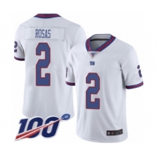 Men's New York Giants #2 Aldrick Rosas Limited White Rush Vapor Untouchable 100th Season Football Jersey