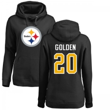 NFL Women's Nike Pittsburgh Steelers #20 Robert Golden Black Name & Number Logo Pullover Hoodie