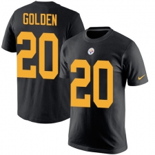 Nike Pittsburgh Steelers #20 Robert Golden Black Rush Pride Name & Number T-Shirt