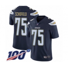Men's Los Angeles Chargers #75 Michael Schofield Navy Blue Team Color Vapor Untouchable Limited Player 100th Season Football Jersey