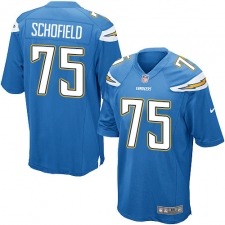 Men's Nike Los Angeles Chargers #75 Michael Schofield Game Electric Blue Alternate NFL Jersey