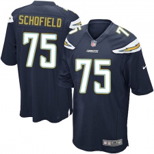 Men's Nike Los Angeles Chargers #75 Michael Schofield Game Navy Blue Team Color NFL Jersey