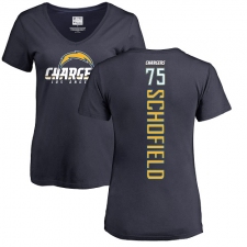 NFL Women's Nike Los Angeles Chargers #75 Michael Schofield Navy Blue Backer T-Shirt