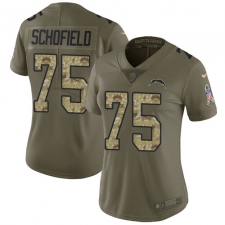 Women's Nike Los Angeles Chargers #75 Michael Schofield Limited Olive amo 2017 Salute to Service NFL Jersey