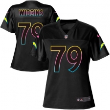 Women's Nike Los Angeles Chargers #79 Kenny Wiggins Game Black Fashion NFL Jersey