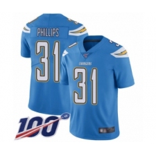 Men's Los Angeles Chargers #31 Adrian Phillips Electric Blue Alternate Vapor Untouchable Limited Player 100th Season Football Jersey