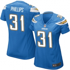 Women's Nike Los Angeles Chargers #31 Adrian Phillips Game Electric Blue Alternate NFL Jersey