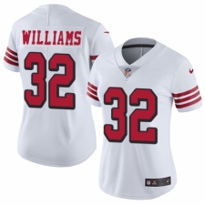 Women's Nike San Francisco 49ers #32 Joe Williams Limited White Rush Vapor Untouchable NFL Jersey