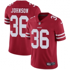 Youth Nike San Francisco 49ers #36 Dontae Johnson Red Team Color Vapor Untouchable Elite Player NFL Jersey