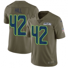Men's Nike Seattle Seahawks #42 Delano Hill Limited Olive 2017 Salute to Service NFL Jersey