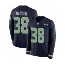 Men's Nike Seattle Seahawks #38 Tre Madden Limited Navy Blue Therma Long Sleeve NFL Jersey