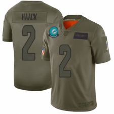 Men's Miami Dolphins #2 Matt Haack Limited Camo 2019 Salute to Service Football Jersey