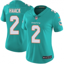 Women's Nike Miami Dolphins #2 Matt Haack Aqua Green Team Color Vapor Untouchable Limited Player NFL Jersey