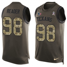 Men's Nike Houston Texans #98 D.J. Reader Limited Green Salute to Service Tank Top NFL Jersey
