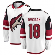 Youth Arizona Coyotes #18 Christian Dvorak Fanatics Branded White Away Breakaway NHL Jersey