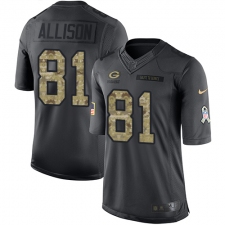 Men's Nike Green Bay Packers #81 Geronimo Allison Limited Black 2016 Salute to Service NFL Jersey