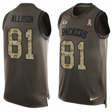Men's Nike Green Bay Packers #81 Geronimo Allison Limited Green Salute to Service Tank Top NFL Jersey