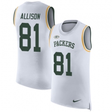 Men's Nike Green Bay Packers #81 Geronimo Allison White Rush Player Name & Number Tank Top NFL Jersey