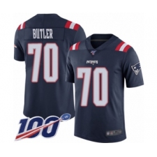 Men's New England Patriots #70 Adam Butler Limited Navy Blue Rush Vapor Untouchable 100th Season Football Jersey