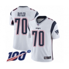 Men's New England Patriots #70 Adam Butler White Vapor Untouchable Limited Player 100th Season Football Jersey