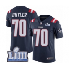 Men's Nike New England Patriots #70 Adam Butler Limited Navy Blue Rush Vapor Untouchable Super Bowl LIII Bound NFL Jersey