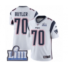 Men's Nike New England Patriots #70 Adam Butler White Vapor Untouchable Limited Player Super Bowl LIII Bound NFL Jersey