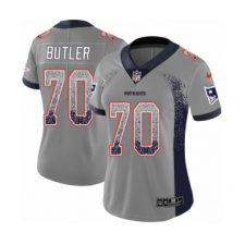 Women's Nike New England Patriots #70 Adam Butler Limited Gray Rush Drift Fashion NFL Jersey