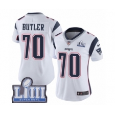 Women's Nike New England Patriots #70 Adam Butler White Vapor Untouchable Limited Player Super Bowl LIII Bound NFL Jersey