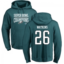 Nike Philadelphia Eagles #26 Jaylen Watkins Green Super Bowl LII Champions Pullover Hoodie