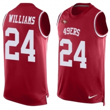 Men's Nike San Francisco 49ers #24 K'Waun Williams Limited Red Player Name & Number Tank Top NFL Jersey