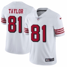 Men's Nike San Francisco 49ers #81 Trent Taylor Limited White Rush Vapor Untouchable NFL Jersey
