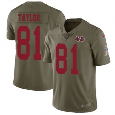 Youth Nike San Francisco 49ers #81 Trent Taylor Limited Olive 2017 Salute to Service NFL Jersey