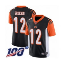 Men's Cincinnati Bengals #12 Alex Erickson Black Team Color Vapor Untouchable Limited Player 100th Season Football Jersey