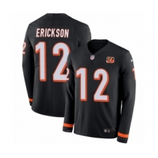 Youth Nike Cincinnati Bengals #12 Alex Erickson Limited Black Therma Long Sleeve NFL Jersey