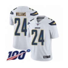 Men's Los Angeles Chargers #24 Trevor Williams White Vapor Untouchable Limited Player 100th Season Football Jersey