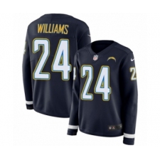 Women's Nike Los Angeles Chargers #24 Trevor Williams Limited Navy Blue Therma Long Sleeve NFL Jersey
