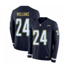 Youth Nike Los Angeles Chargers #24 Trevor Williams Limited Navy Blue Therma Long Sleeve NFL Jersey