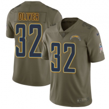Youth Nike Los Angeles Chargers #32 Branden Oliver Limited Olive 2017 Salute to Service NFL Jersey