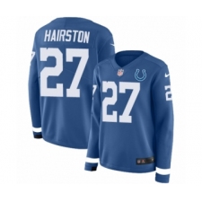 Women's Nike Indianapolis Colts #27 Nate Hairston Limited Blue Therma Long Sleeve NFL Jersey