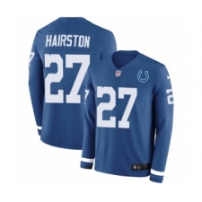 Youth Nike Indianapolis Colts #27 Nate Hairston Limited Blue Therma Long Sleeve NFL Jersey