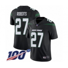 Men's New York Jets #27 Darryl Roberts Black Alternate Vapor Untouchable Limited Player 100th Season Football Jersey