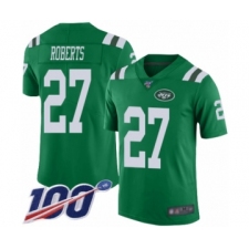 Men's New York Jets #27 Darryl Roberts Limited Green Rush Vapor Untouchable 100th Season Football Jersey