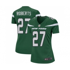 Women's New York Jets #27 Darryl Roberts Game Green Team Color Football Jersey